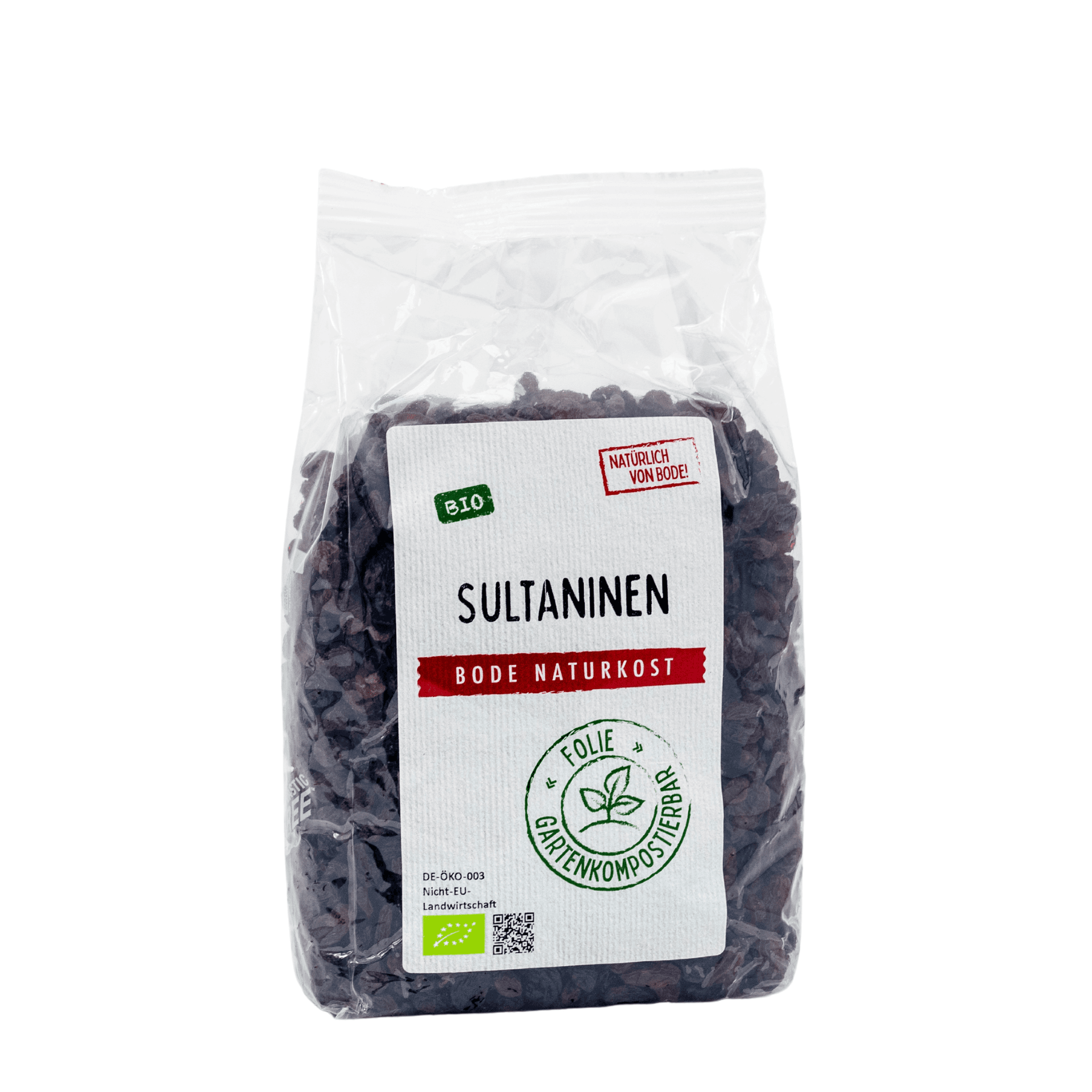 Uvetta sultanina biologica, sacchetto compostabile in giardino 6x500g