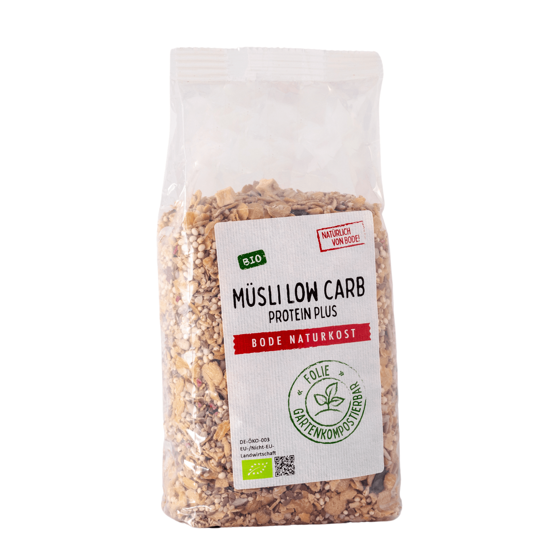 Muesli Low Carb Protein plus Bio, confezione compostabile 6x500g