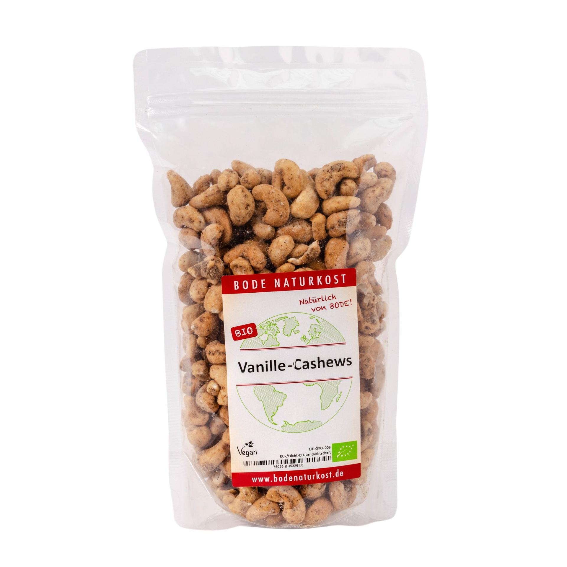 Vaniglia-Anacardi - Anacardi tostati leggermente dolcificati con vaniglia bio 500g