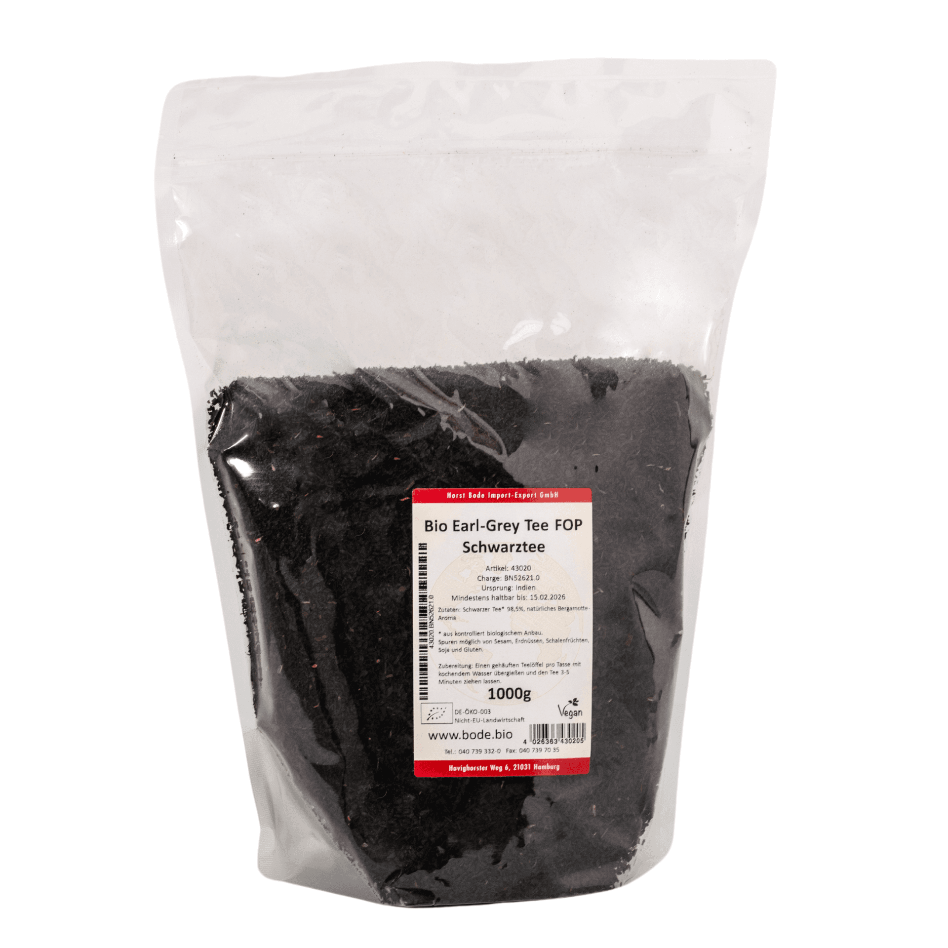 Tè nero Earl Grey Biologico 1kg