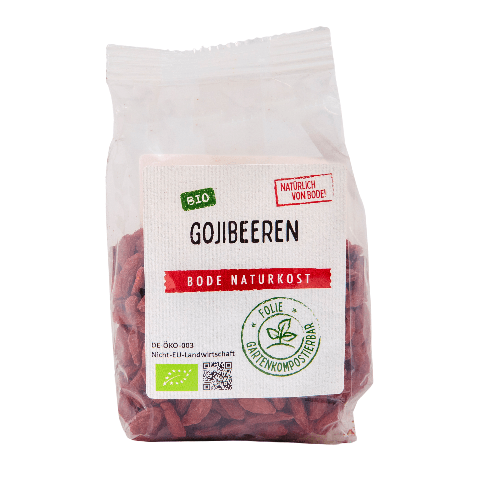 Bacche di Goji secche bio, sacchetto compostabile in giardino 6x100g