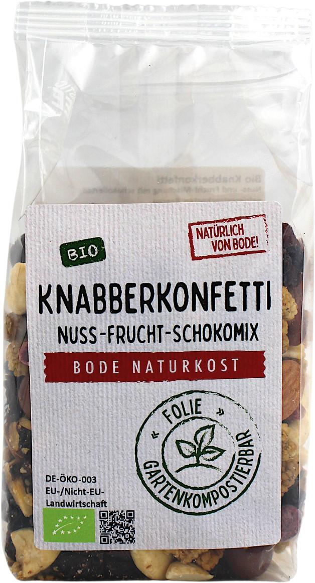 Confetti da sgranocchiare - Miscela di frutta secca e cioccolato bio in sacchetto compostabile da giardino 6x175g