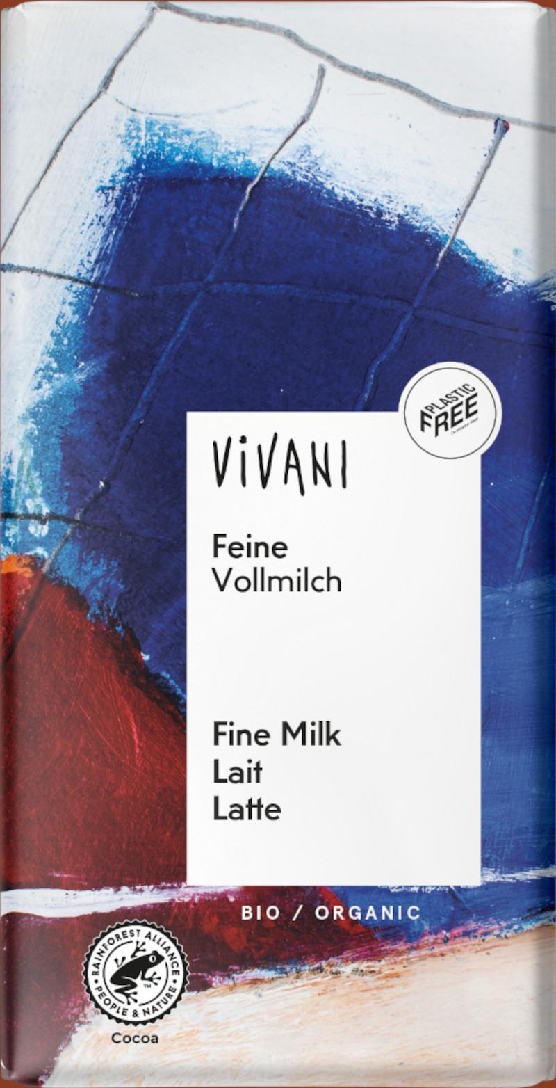 Tavoletta di cioccolato al latte biologico Vivani 10x100g