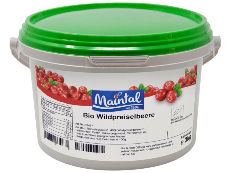 Preparazione di frutta Lambicco selvatico bio Maintal 3kg con zucchero di barbabietola bio tedesco