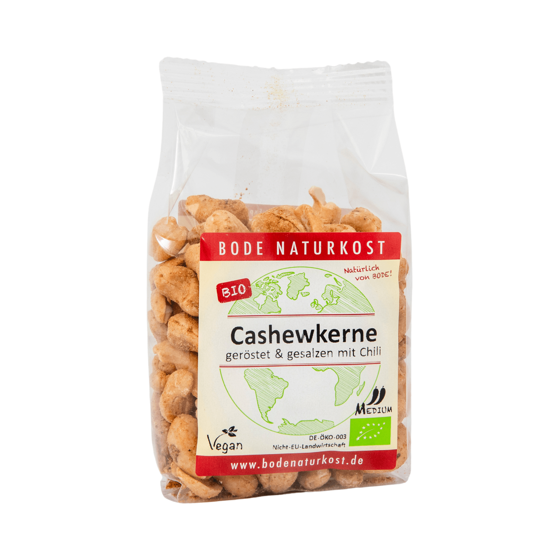Anacardi tostati salati al peperoncino biologici 6x150g