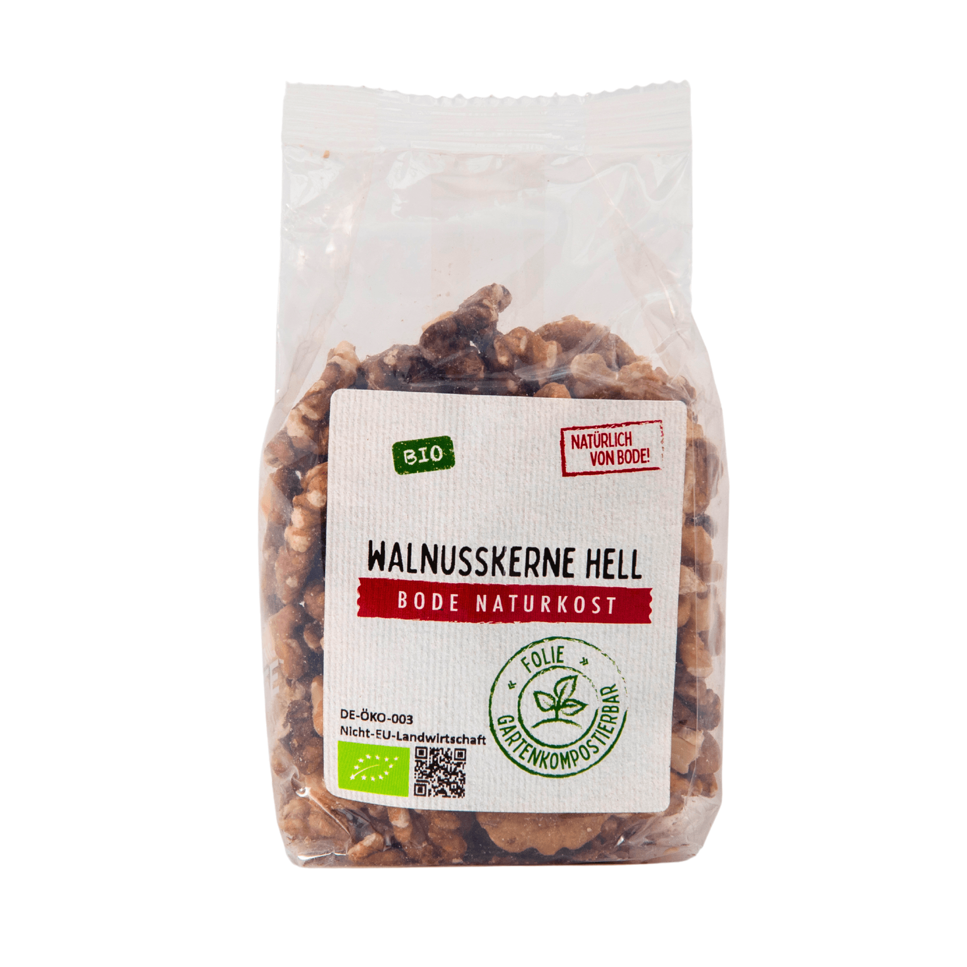 Noci pecan chiare bio, sacchetto compostabile in giardino 6x125g