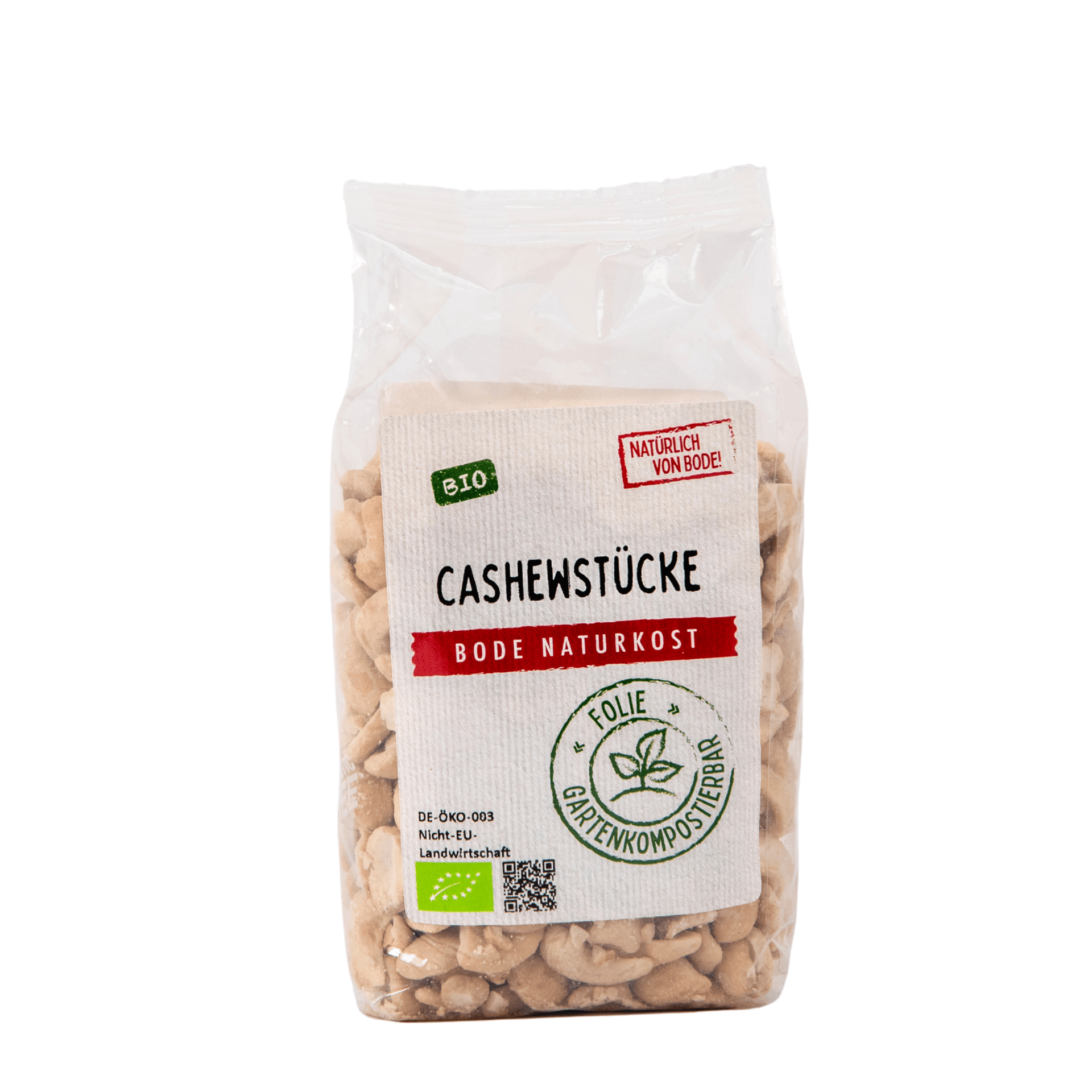 Pezzetti di anacardo bio, sacchetto compostabile in giardino 6x200g