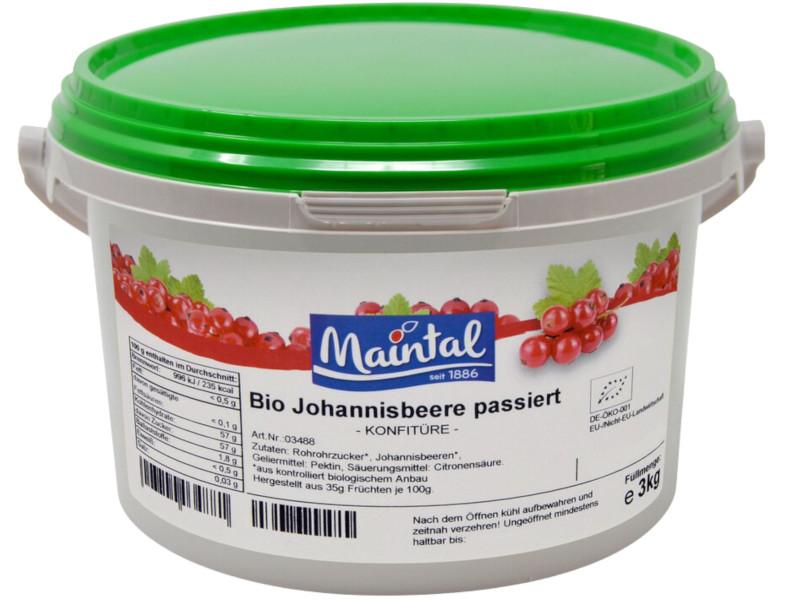 Confettura di ribes rosso passata bio Maintal 3kg con zucchero di barbabietola biologico tedesco
