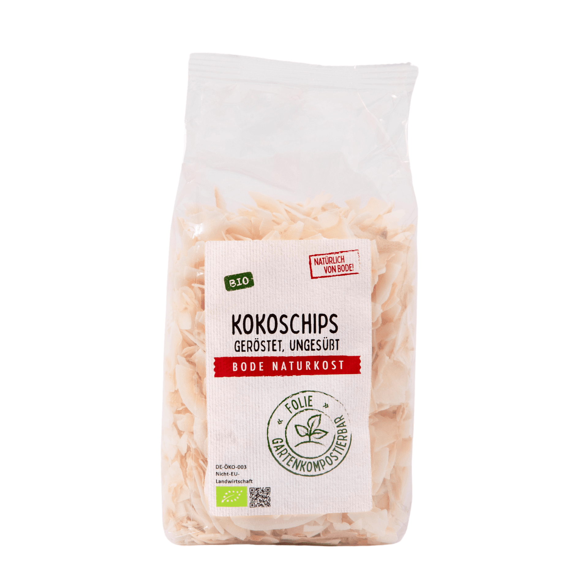 Chips di cocco tostati non zuccherati bio, Biologico sacchetto compostabile in giardino 6x250g