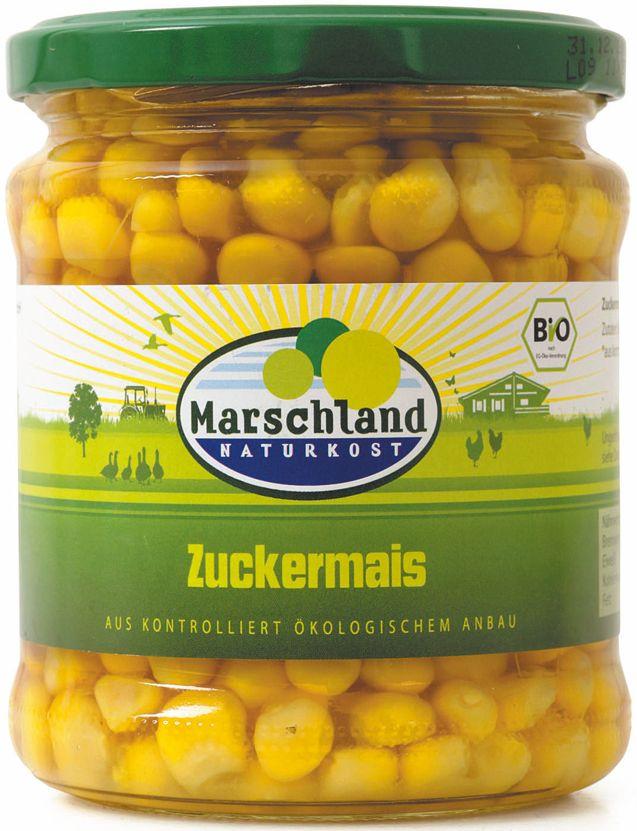 Mais dolce biologico di Marschland, Quantità di riempimento 6x330g, Peso sgocciolato 6x220g