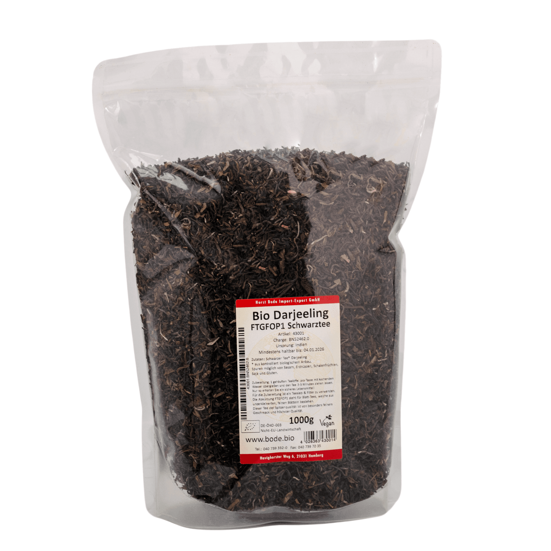 Darjeeling FTGFOP1 Tè nero bio 1kg