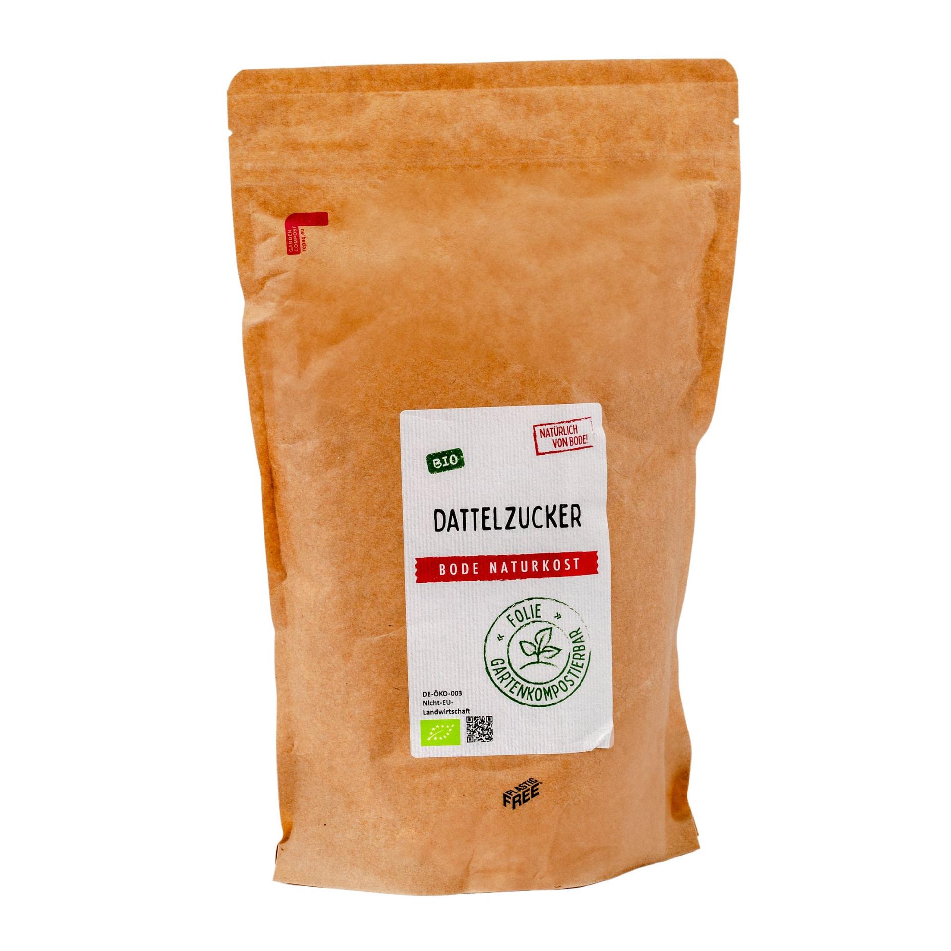 Zucchero di dattero bio, sacchetto compostabile da giardino 6x800g