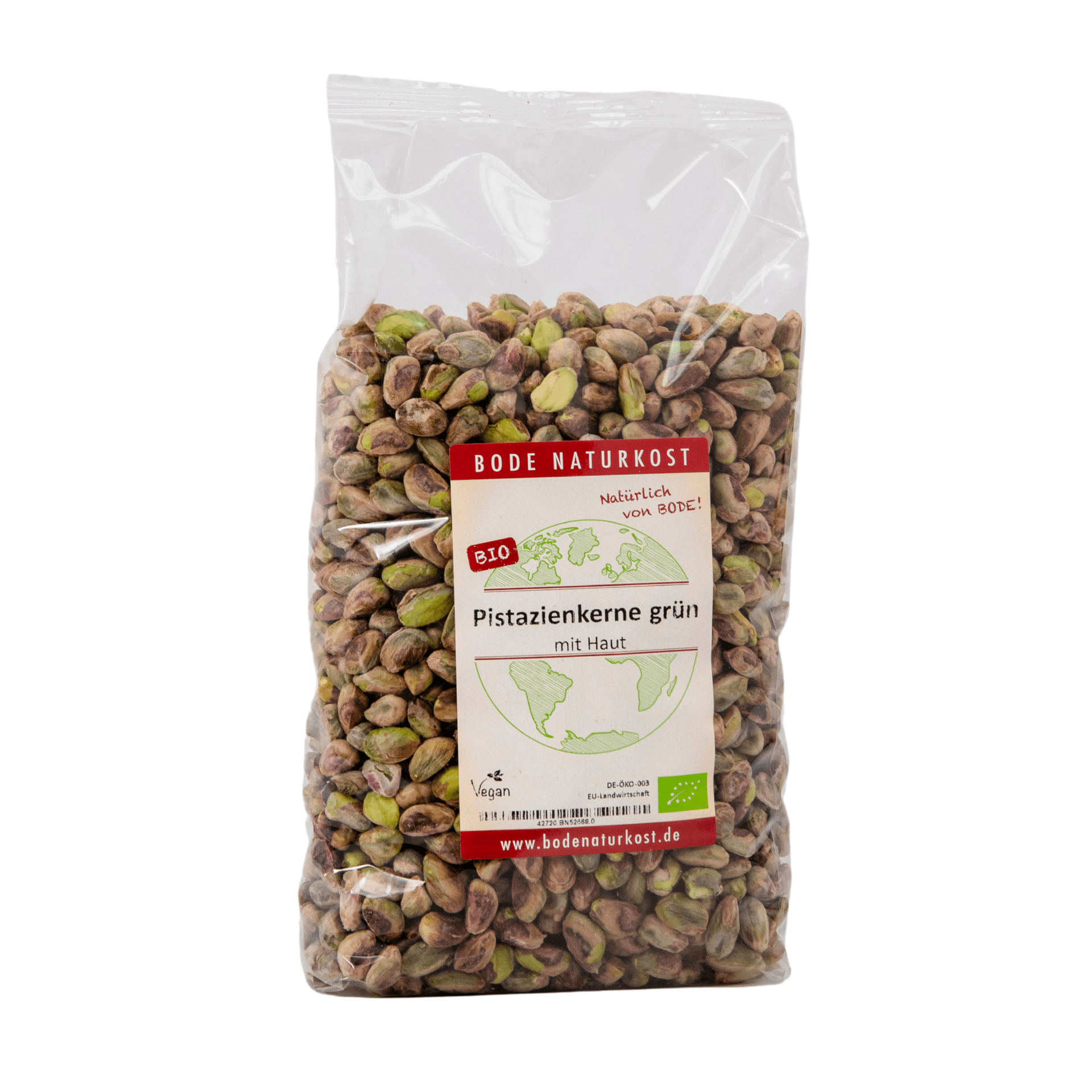 Chicchi di pistacchio verdi con pelle biologica 1kg